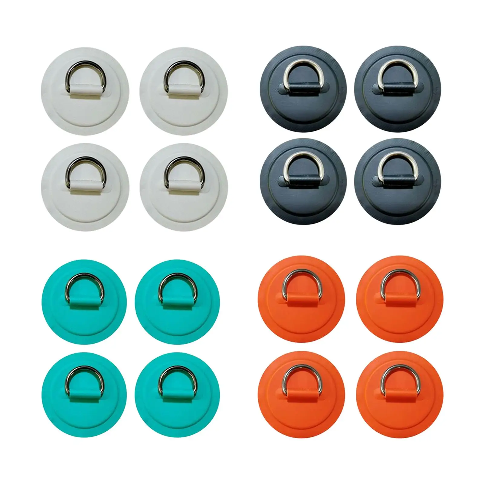 4Pcs D Ring Patches Fixed Buckle for Canoe Inflatable Boat Paddle Board