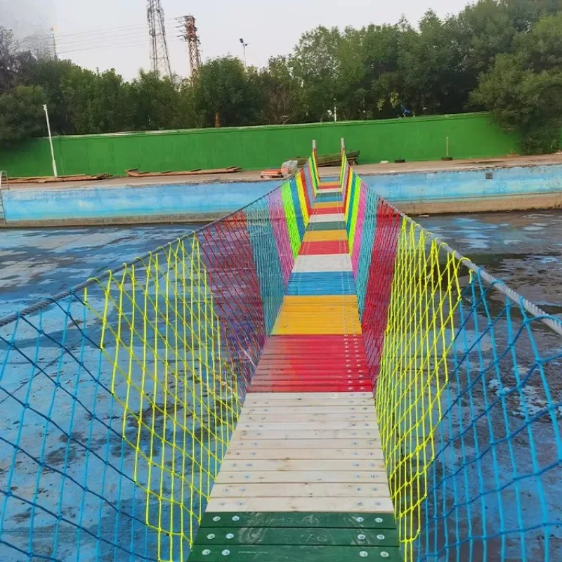 Scenic spot landscape water suspension bridge rainbow wooden bridge outdoor extension equipment