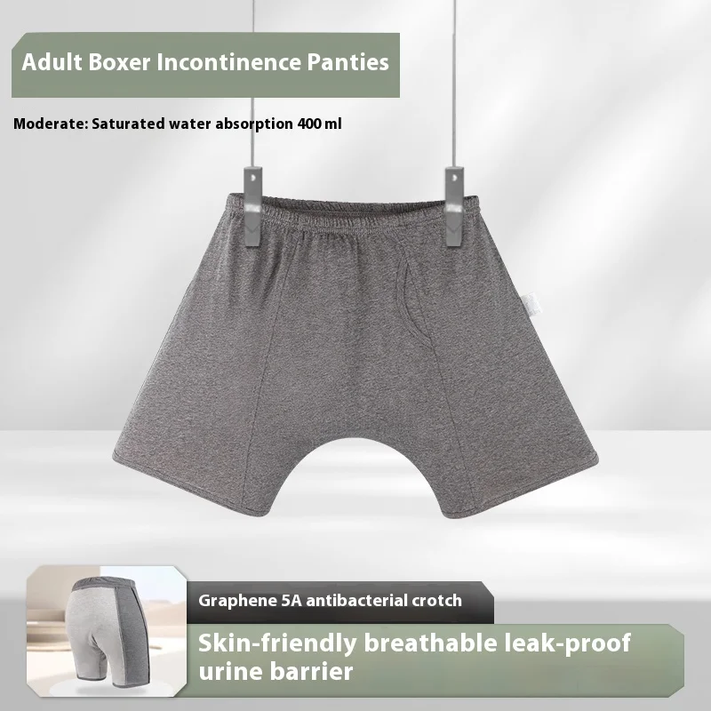 Men Anti-Leakage Boxer Briefs Reusable Absorbent Underwear Urinary Incontinence Washable Odor Control Adult Diaper Alternatives‌