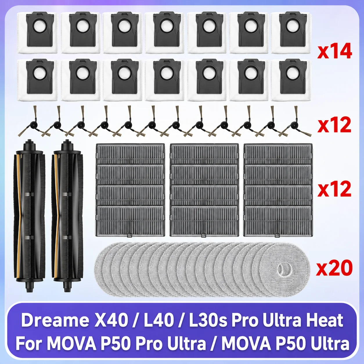 �y�Z�[�����z(MOVA P50 PRO ULTRA / MOVA P50 ULTRA / Dreame X40 Ultra / Dreame L40 Ultra /L30s Pro Ultra Heat, MOVA P10 PRO ULTRA)�Ή� �|���@�p�[�c ���C���g���J�b�g���[���[ �T�C�h�u���V �t�B���^�[ ���b�v�N���X �_�X�g�o�b�O �A�N�Z�T���[