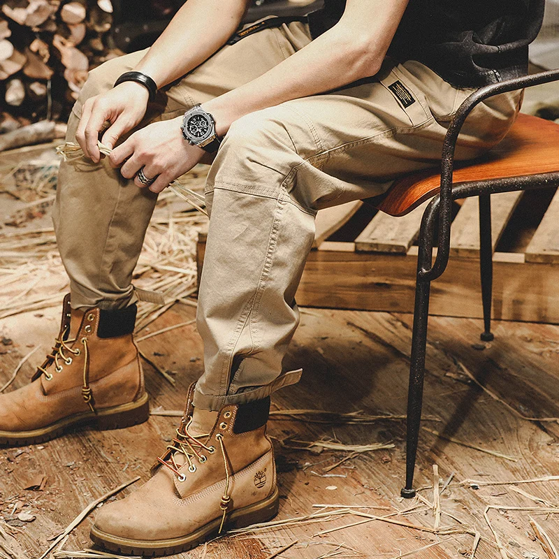 

American Sle Fce Lined Workwear Pants Men's Loose Outdoor Commuting Spring Autumn Sle Casual Trousers for Men