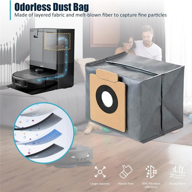 Peças domésticas para eufy x10 pro omni robô aspirador de pó escova lateral principal filtro hepa mop pano sacos pó peças reposição acc