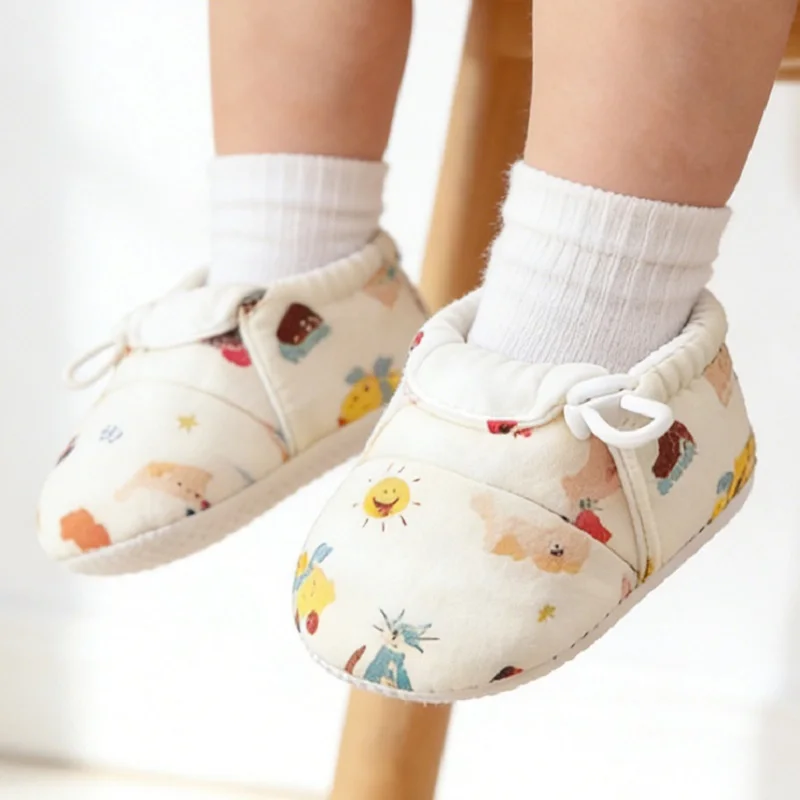0-1Y Spring and Autumn Baby Shoes Anti-drop Shoes and Socks Soft Sole Non-slip Cloth First Walkers Indoor Toddler Baby Use