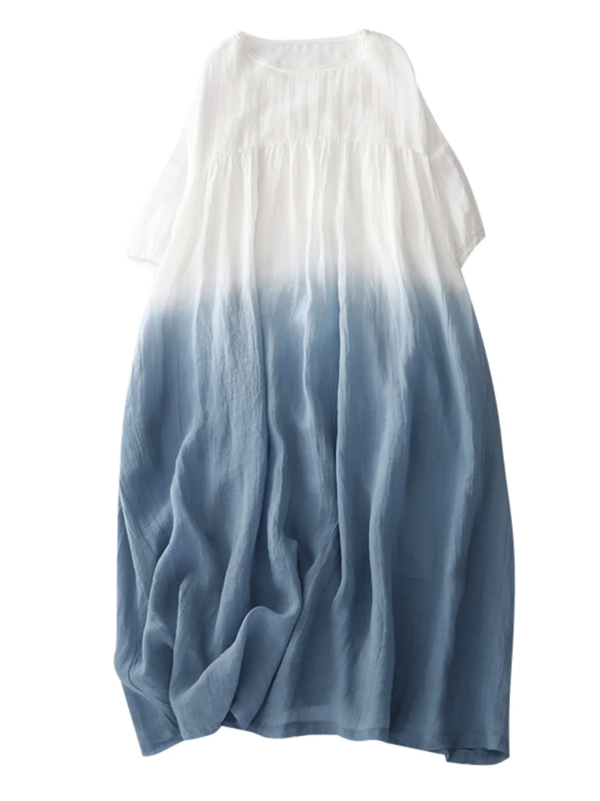 Dupla camada de linho dr adient impressão solta leve ort sve algodão linho maxi vestido a linha saia verão dr