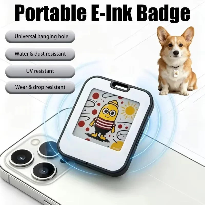 Mini NFC E-Ink Screen Desktop Ornament 1.54 inch Electronic Display Charm Wall Decoration Pet Information Board