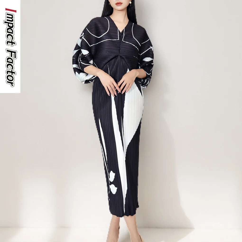 

Miyake Pleated Loose Dress Summer Women's High Sense 2025 Thin Women's Loose Pleated Skirt