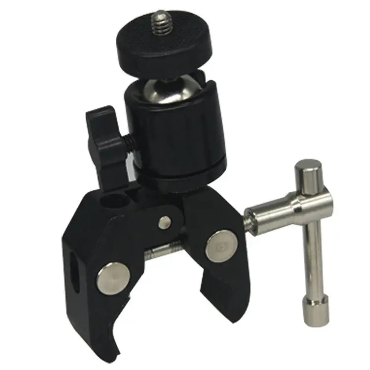 For camera flash, vigorously clamp large crab clamp plus spherical multi-function gimbal mobile phone clip, tripod gimbal clip.