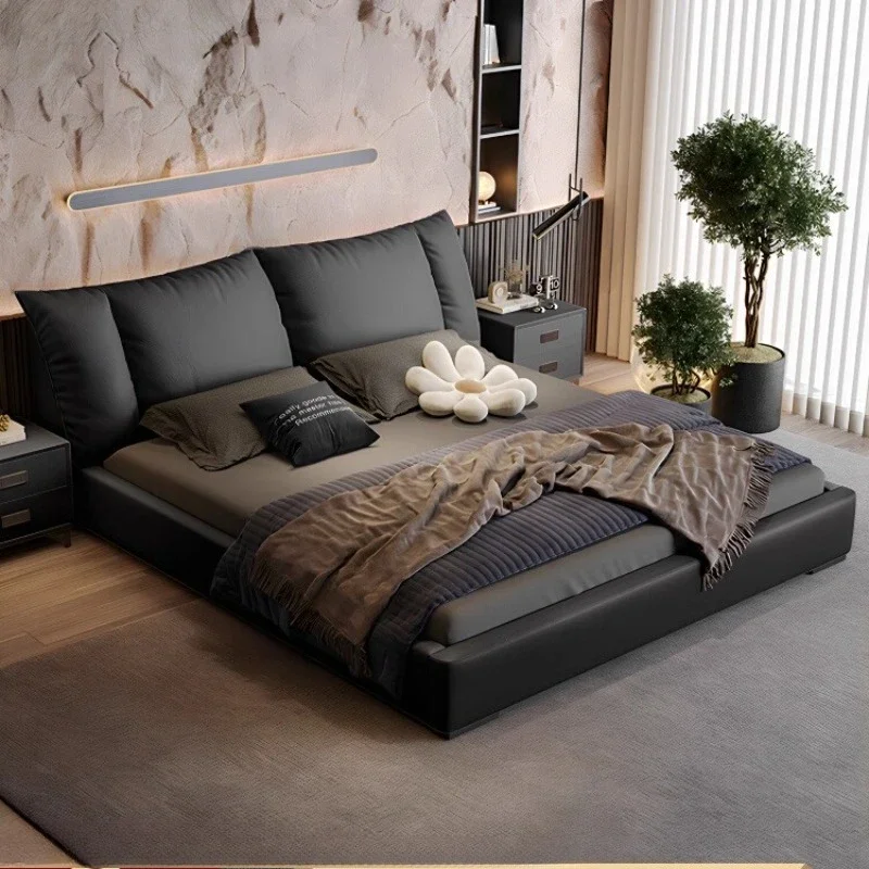 p*-p*-Embedded structure Double Bed Composite leather Twin Italian 150x200cm wedding bed Luxury Matrimonial Bedroom Furniture