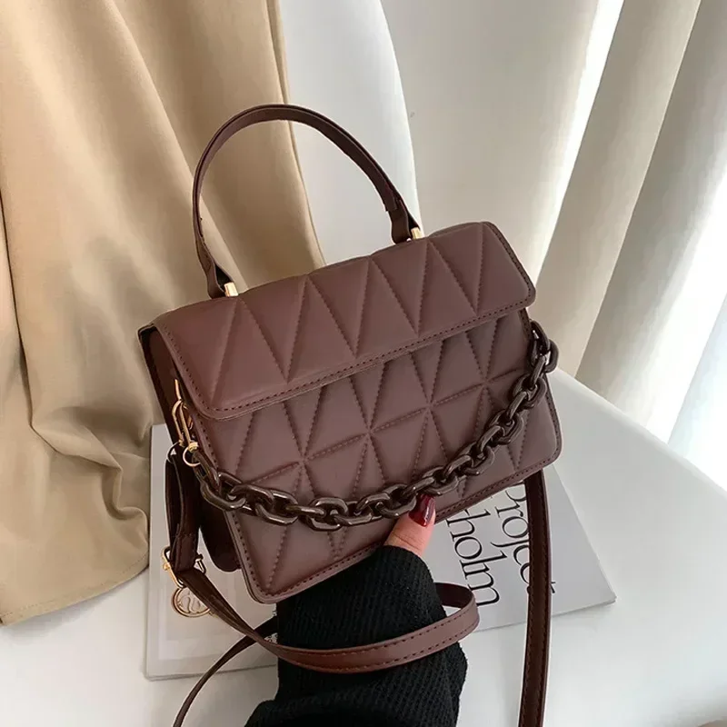 KP05-Bolso cruzado de estilo francés para mujer, bandolera con cadena, a la moda, 2023