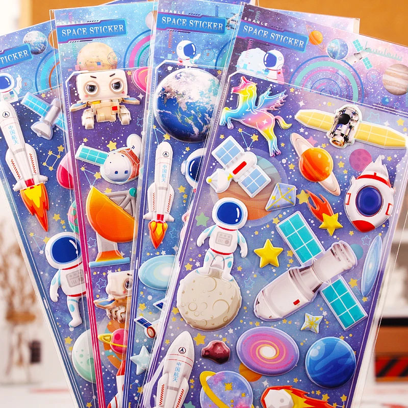 

1 шт., космическая планета, Вселенная, познавательная наклейка для детей, сделай сам, 3D пузырьковая пена, наклейки для скрапбукинга для детей, подарок для мальчиков