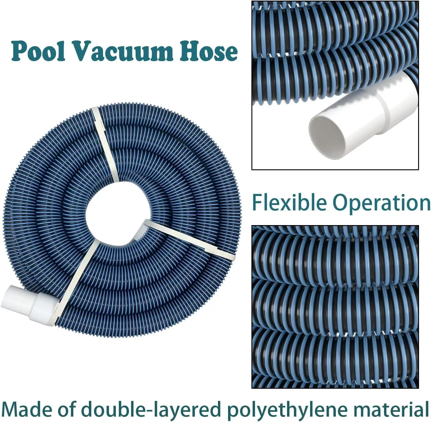 Universal  Enhanced EVA Pool Vacuum Hose Durable Swimming Pool Cleaner Hose for Efficient Pool Cleaning