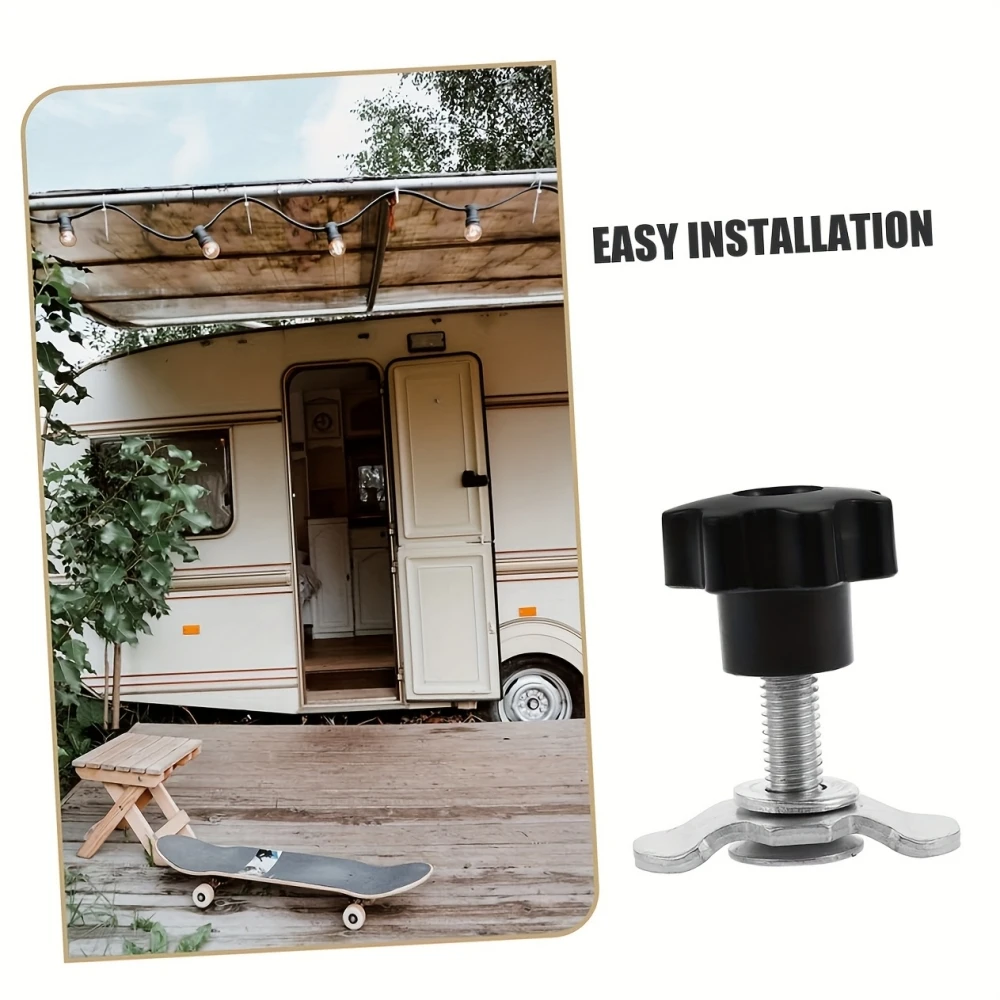 

4PCS Lightweight Adjustable Plastic Handle Knob Threaded Joint Clamping Nuts Screw Grip For RV Camping Car L Rail Accessories