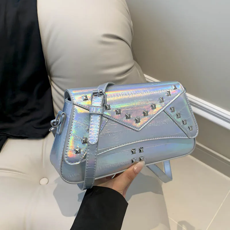 

Women Crossbody Bag Korean Styles Shoulder Bag Studded Purse Everyday PU Leather Fashion Shopping Bag