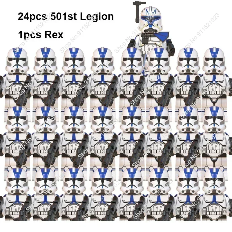 

HEROCROSS 25Pcs New Star Wars Clone Troopers Building Blocks Wars Legion WM2032 Compatible Blocks Cody Rex Brick MiniFigures Toy