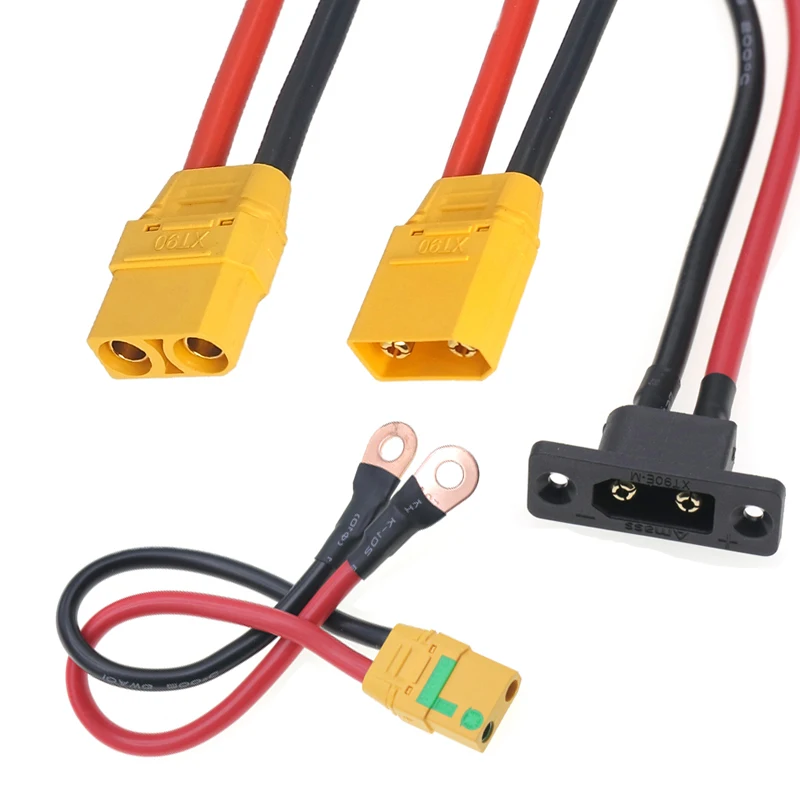 XT90H/XT90S-F/XT90E-M to M6 Ring Eyelet Terminal Plug Connector Cable 10AWG RC ESC Charger Side Power for for RC Lipo Battery