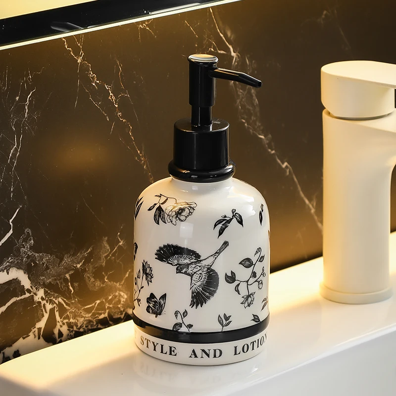 390ML antique hand sanitizer bottle Ceramic bathroom shower gel shampoo press bottle lotion separate bottles shampoo dispenser