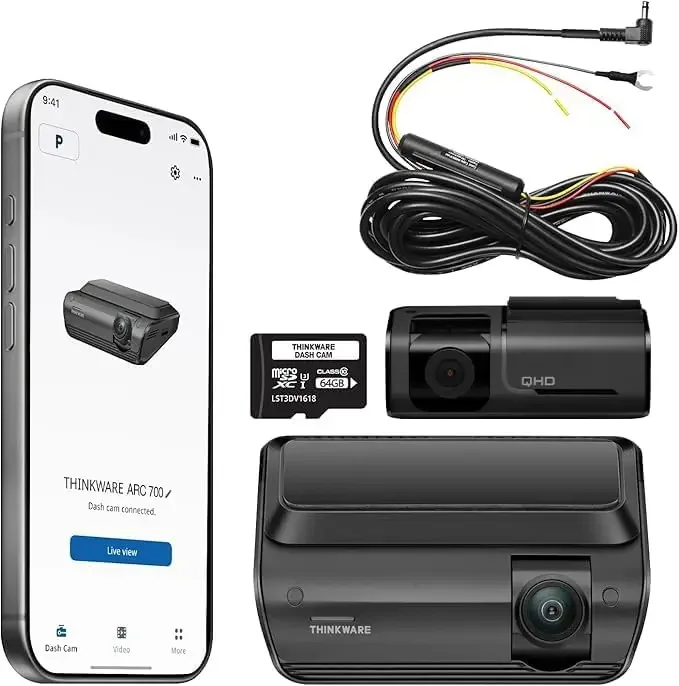 ARC700 4K HDR Dash Cam Front and Rear - 4K+2K Dual Dashboard Camera, Low Power Parking Mode, Thermal Protection, Wi-Fi, GPS, Spe