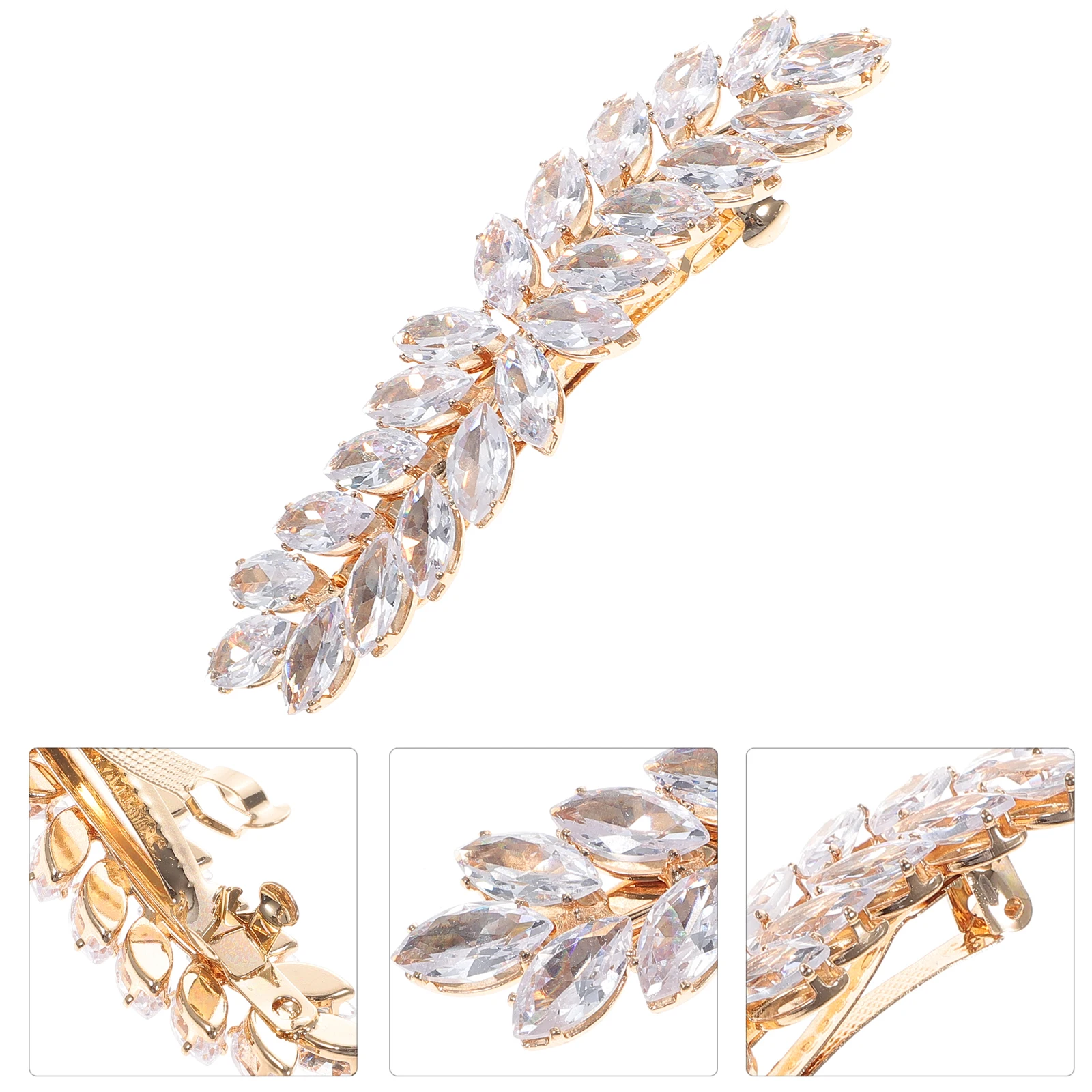 

Rhinestone Clamp Hair Accessories Women Pin for Barrettes Hairpin Vintage Alloy Bride