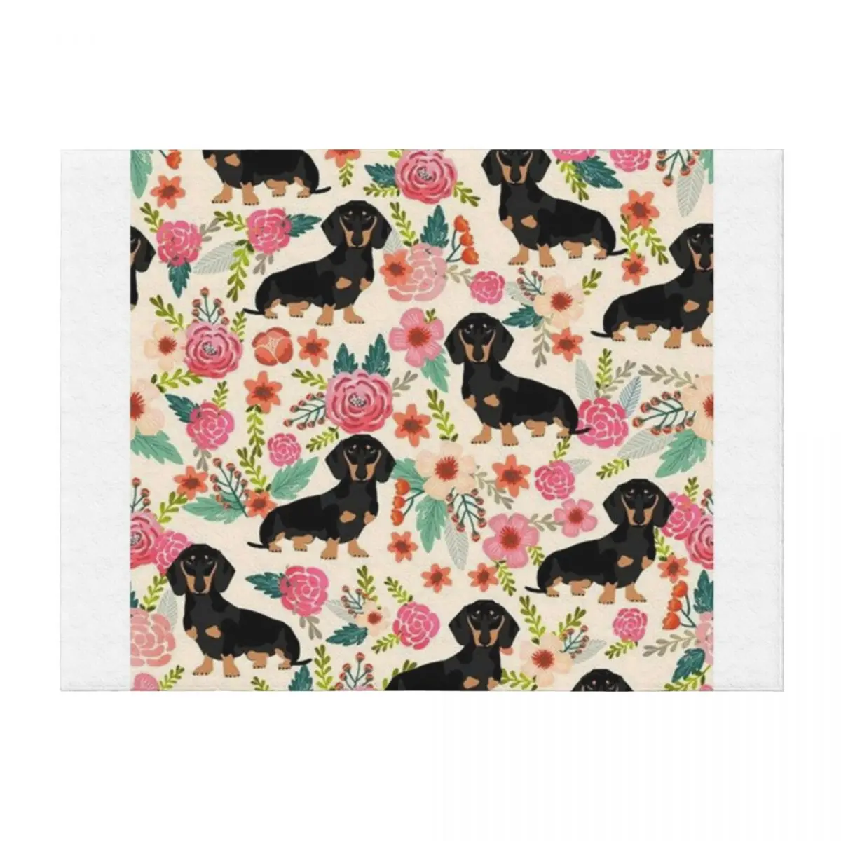 

Dachshund Dogs and flowers Throw Blanket Luxury anime wednesday warm for winter Blankets