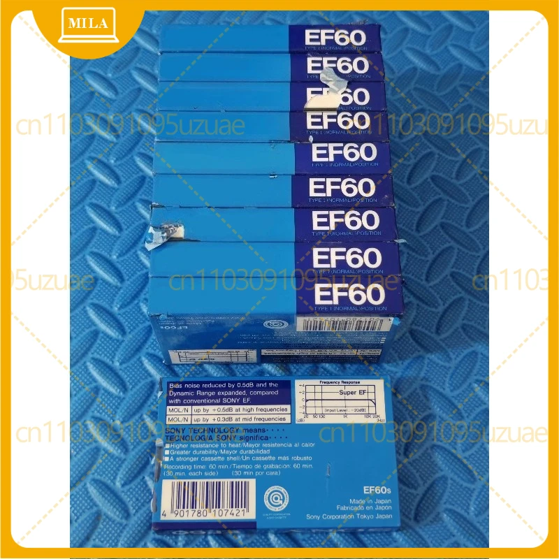 10pcs For SONY EF60 88 Version Original Japan Blank Cassette Tape, Factory Sealed with Outer Package Damaged in Varying Degrees