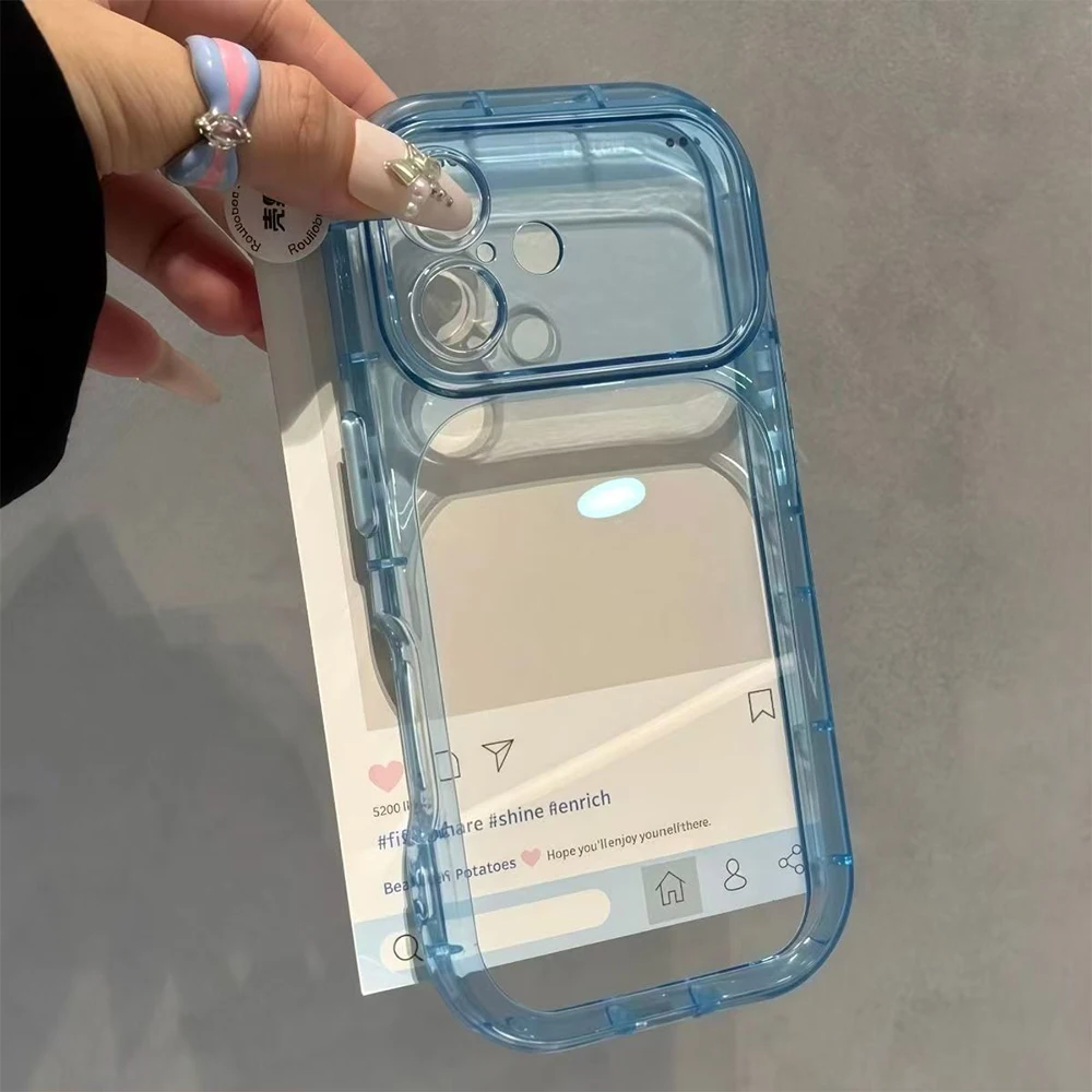 Modische Airbag-Schutzhülle, stoßfest, transparent, für iPhone 18 17 16 15 14 13 12 11 Pro Max, klare Hart-PC-Rückseite, weicher Rahmen. – Detail 5