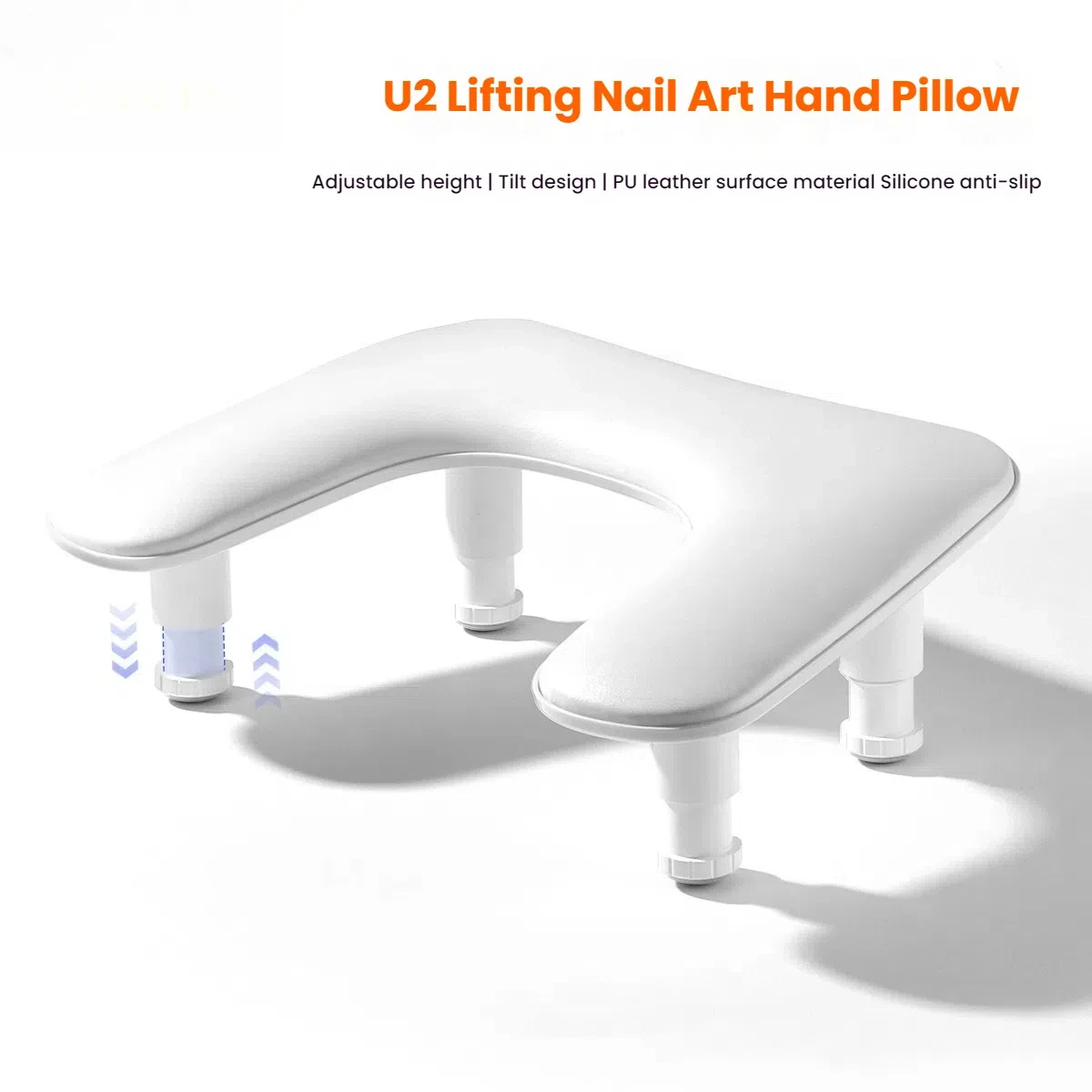 1PC U2 Adjustable U-Shaped Nail Arm Rest Microfiber PU Leather Hand Pillow Removable Height Control Comfortable Hand Manicures