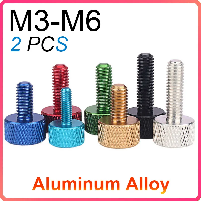 

M3 M4 M5 M6 Colored Aluminum Hand Tightening Thumb Screws Knurled Wing Screws Anodized Suitable For DIY Computer Mainframes Side