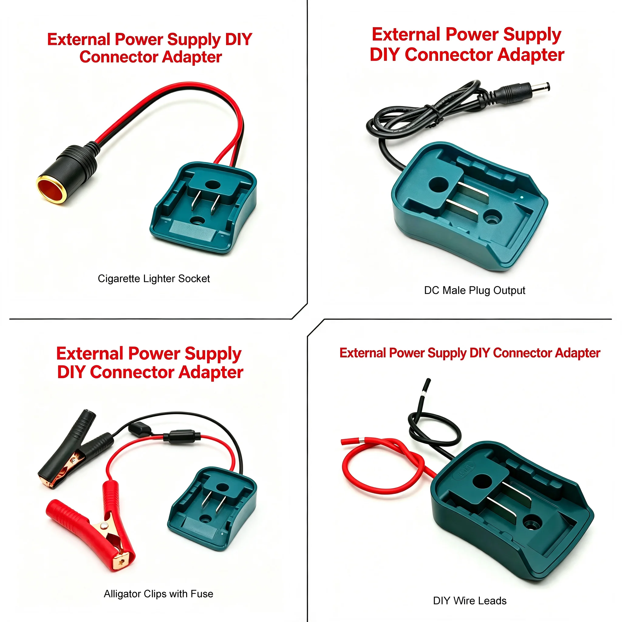 External Power Supply DIY Connector Adapter For Makita 10.8V 12V Li-ion Battery Case Dock Holder BL1021B Car Emergency Start