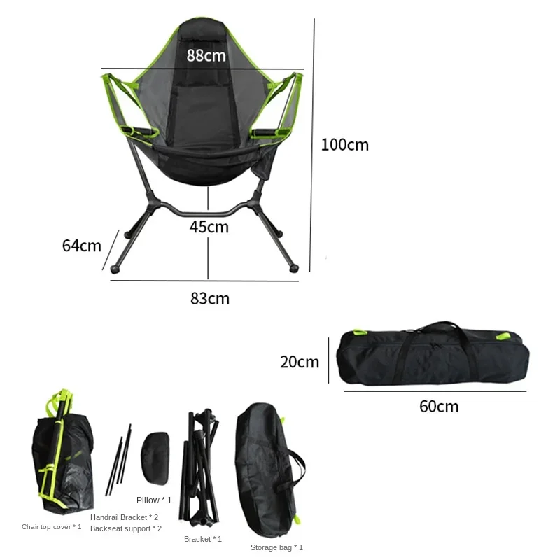 Imagem -02 - Two-in-one Camping Chair e Balanço Balanço Perfeito para Relaxar e Desfrutar do Grande Exterior