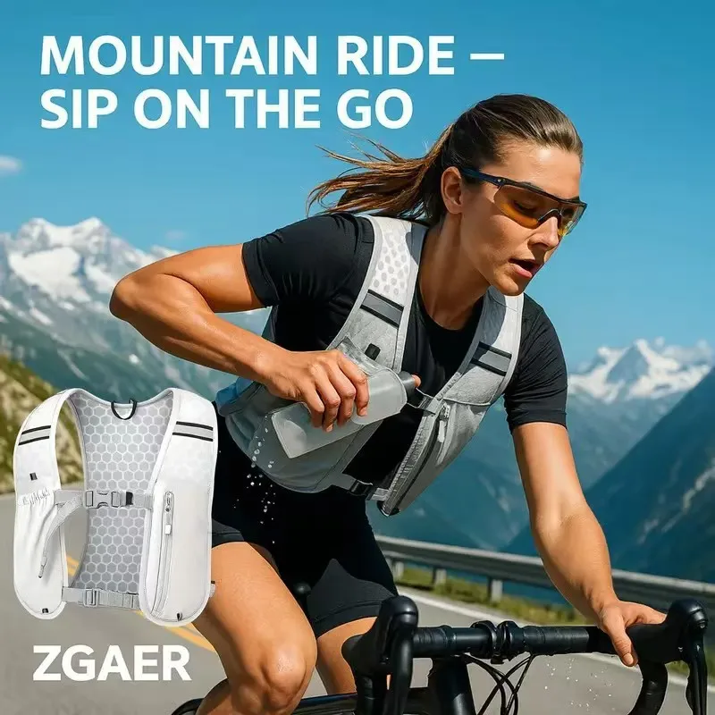 Gilet de course et de cyclisme léger avec poches réfléchissantes pour l'hydratation et le rangement 