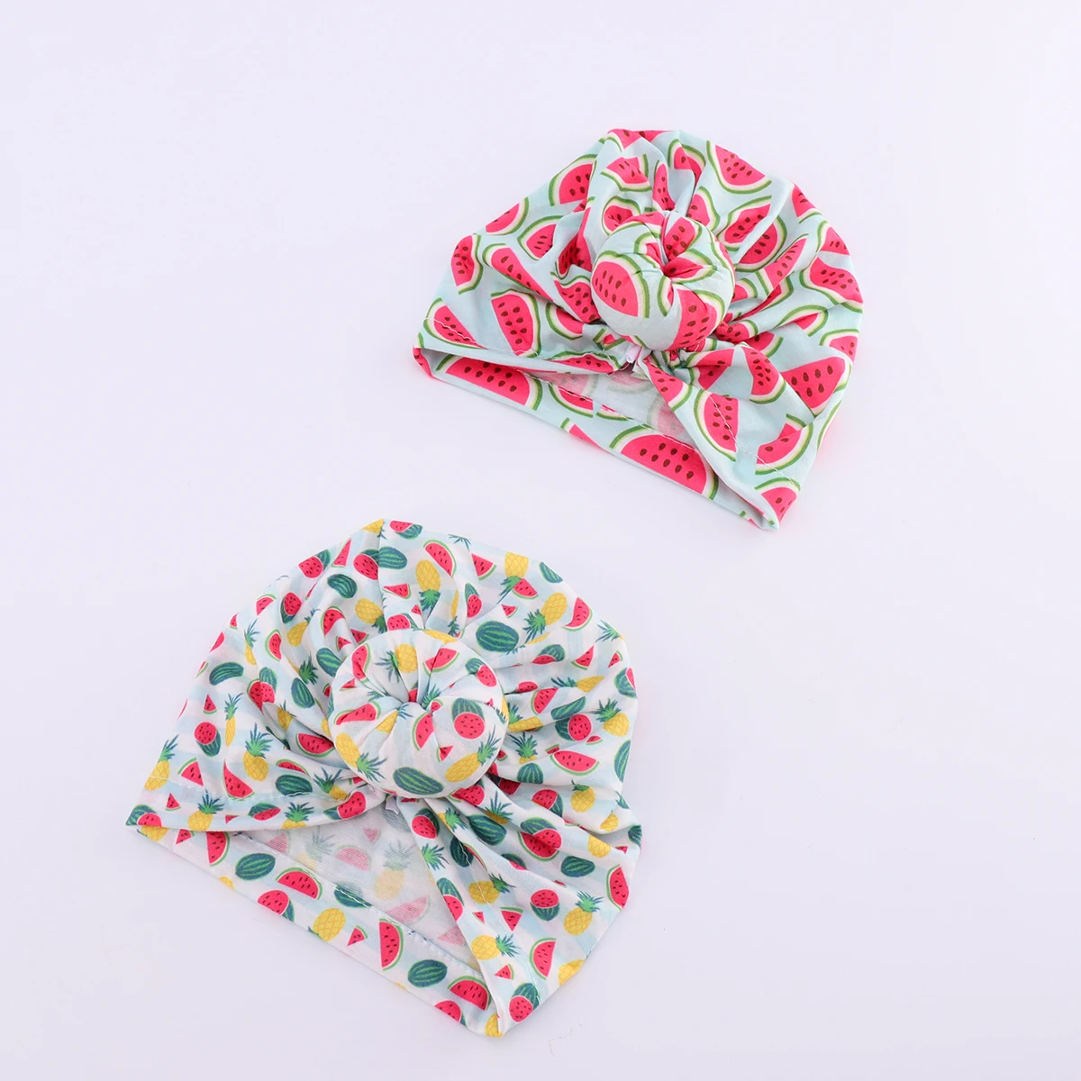 

2pcs Breathable Creative Printing Hat For Infants Kids Sweat-Absorption Comfortable Multifunction Sanitary Cap Elastic Turban