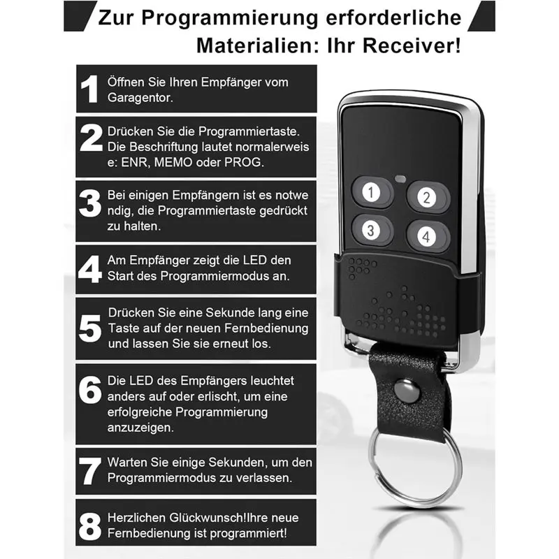 【HOT A69Z!】Garage Door Remote Control- For Wisniowski EL11Q, EL12Q EL13Q, EL17Q, ELN- 433.92Mhz- Rolling Code- 4 Channels Mhz