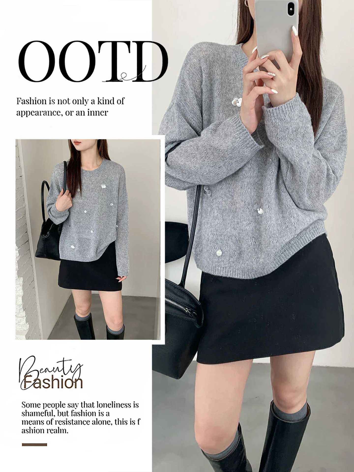 

Slimming Effectiven round Ne Knitted Loose Fit Diamond Heat Pred Korean Sle Women's Sweater Autumn Winter New Arrival
