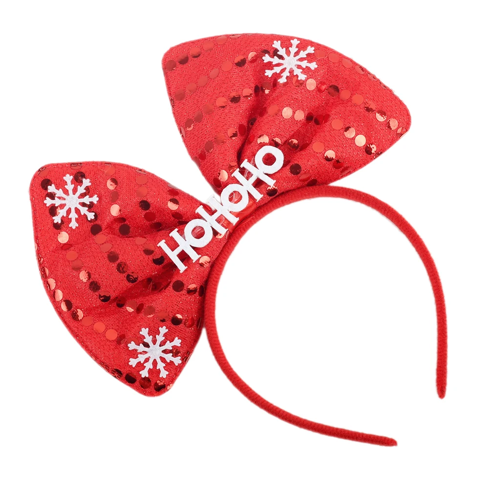 

Christmas Headband Bowknot Hair Hoop Santa Claus Snowflake Hairband Xmas Glitter Sequin Party Headwear Headdress Girls Hair Band