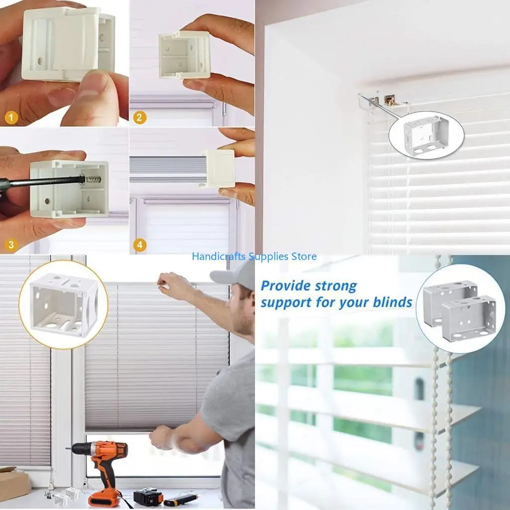 R1WA 6 Pieces Vertical Blind Bracket White Profile Box Mounting Bracket Replacement Plastic Window Blinds Headrail Bracket