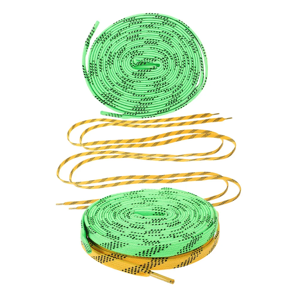 เชือกรองเท้าสเก็ตฮอกกี้ 2 คู่ ทำจากโพลีเอสเตอร์ ยืดหยุ่น ใช้แทนเชือกรองเท้ากีฬา สำหรับรองเท้าผ้าใบและรองเท้ากีฬาฮอกกี้