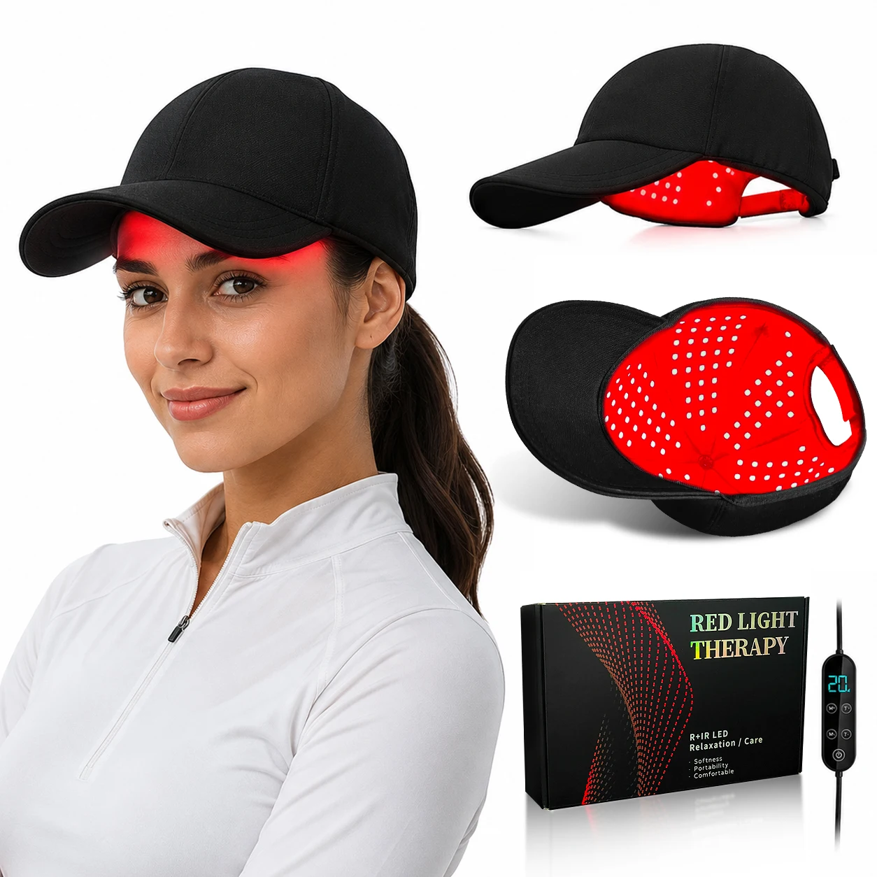 OEM ODM Factory Wholesale 3-Gear Mode 630-850nm Red Light  Cap  Infrared Heat Compress Pain Relief Healthy Cap with Logo