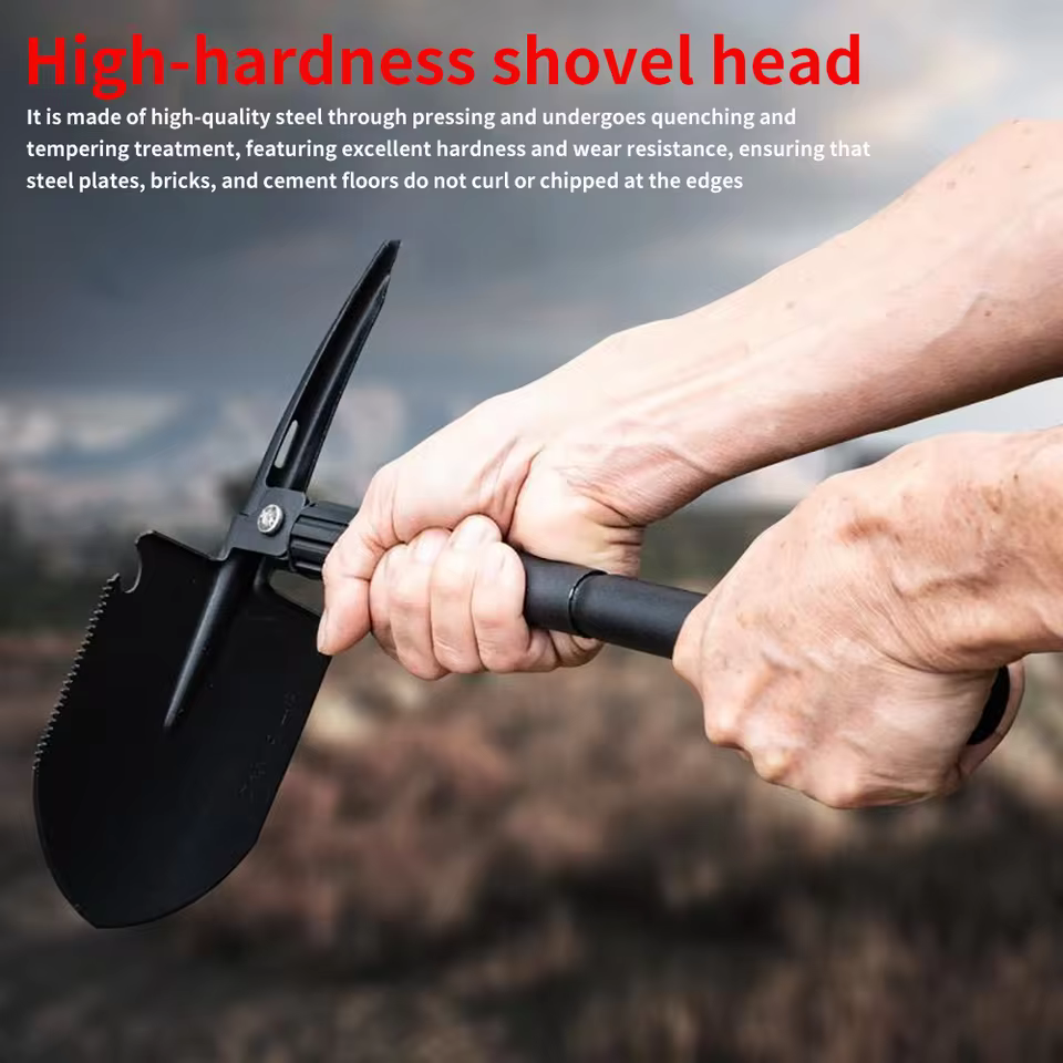Folding Shovel hero view on a white background for survival gear search indexing
