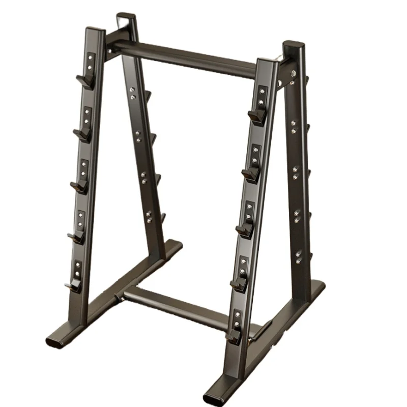 Factory Wholesale Gym Barbell Set Straight and Curved Bar with Rubber Five-Layer Metal Rack