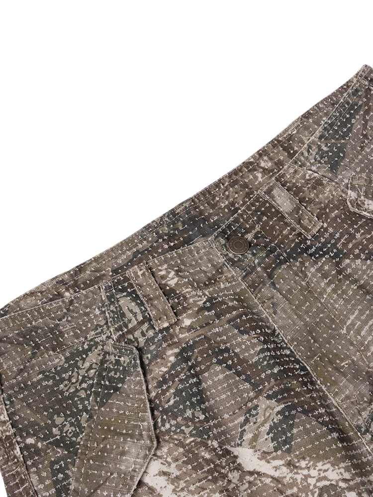 Simwood Loose Fit Men's Camouflage Shorts Lightweight Workwear Multiple Pockets Summer Cotton 100% Mid-Low Waist Shorts