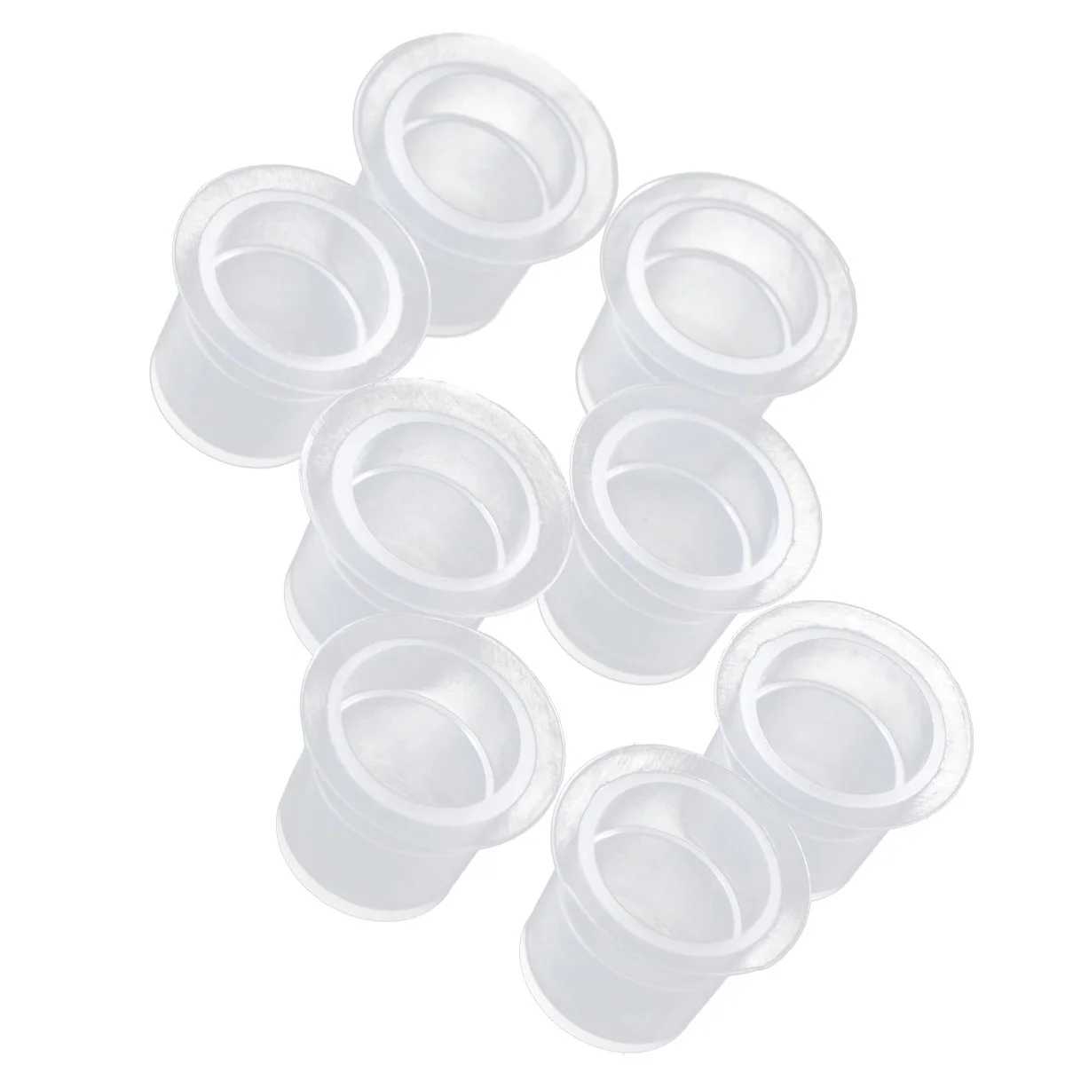 100pcs Ink Caps Disposable Ink Cups Permanent Eyelash Makeup Eyebrow Tattooing Pigment Container Kits Supplies 8mm Size S (White