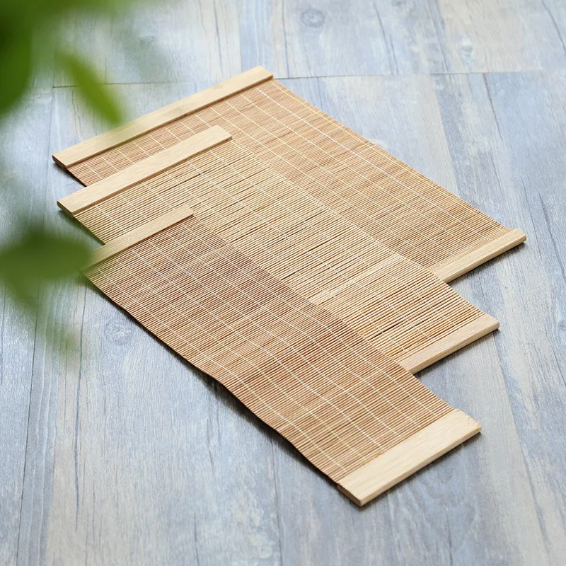 Natural Bamboo Table Runner Placemat Japanese Style Tea Mats Heat Pad Coaster for Home Cafe Restaurant Decoration