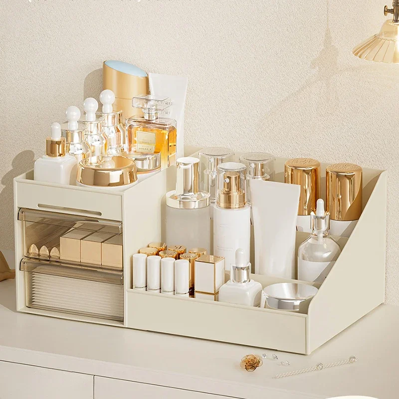 kkjoy 1PCS Clear Cosmetic Organizer with Drawer Countertop Storage for Cosmetics Lotion Lipstick Ideal for Dressers Bathrooms