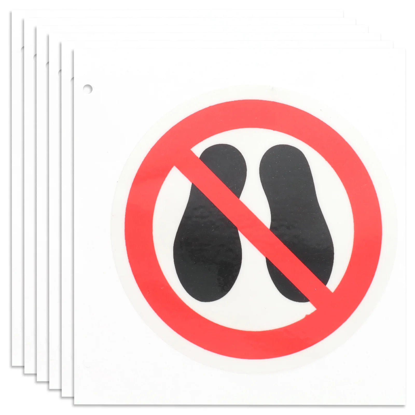 

6 PCS Do Not Step on Stickers Caution Danger Decal Warning Label Stepping Surface Nail Machine Decals Round The Sign Safety