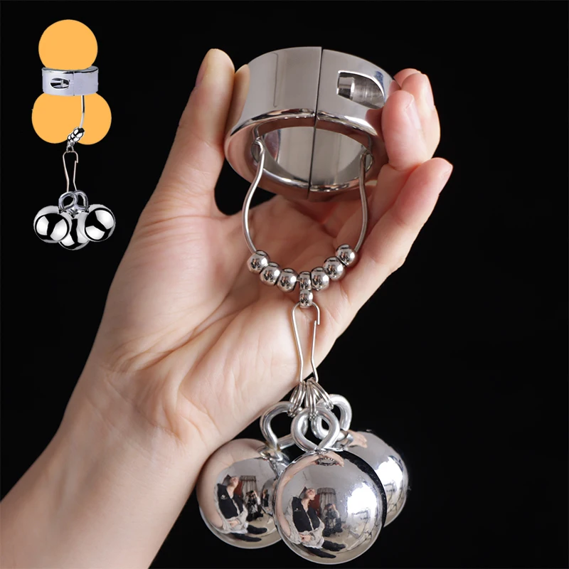 NEW Metal Cock Ring Male Chastity Ring Intimate Cuir Ball Weight Hanger for Penis Enlargement Ball Stretcher Extender Cock Ring