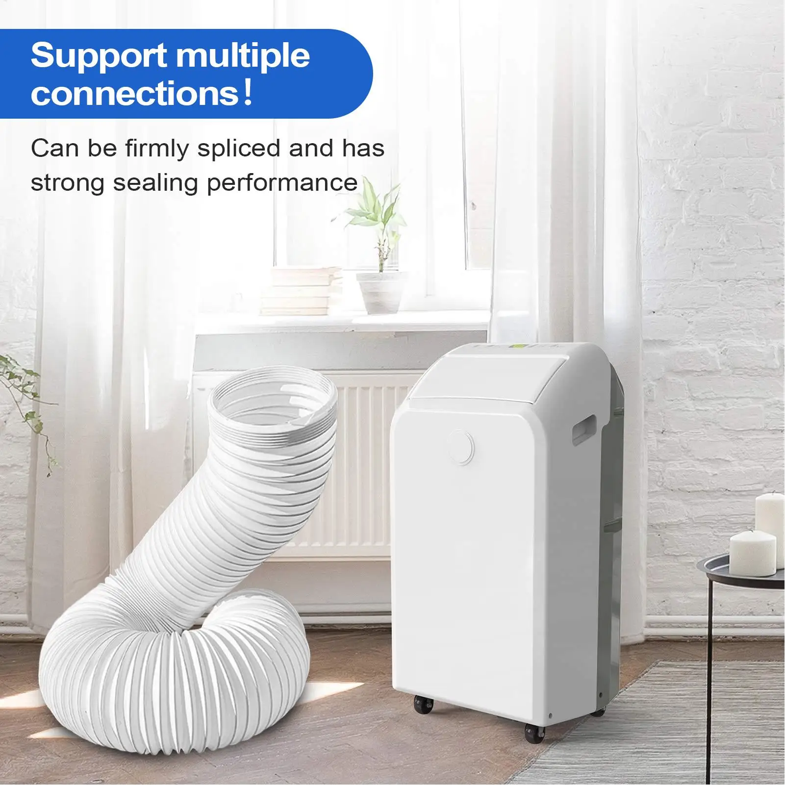 Portable Air Conditioner Hose 15cm 13cm Diameter Leakproof Adjustable Universal Replacement for Home Living Room Window