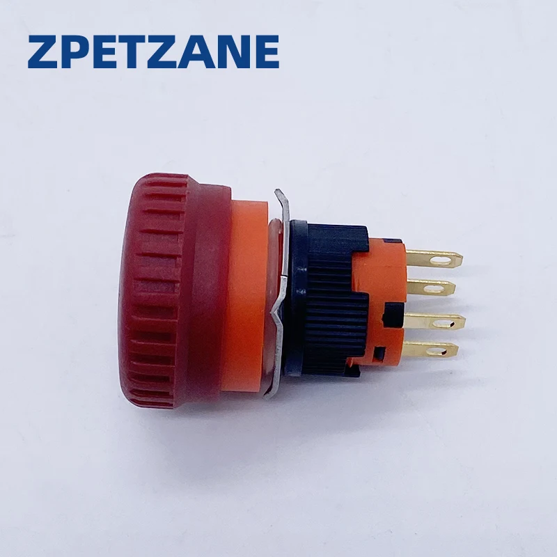 Picture 5: 16mm Mounting Emergency Stop Rotary Button Switch 2NC Two Normally Closed Mini Four Foot Mushroom Stop