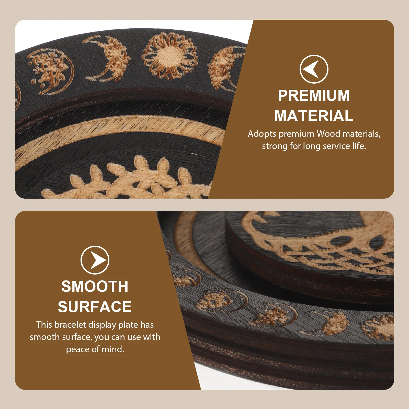 

Bangle Display Tray Exquisite Color Pattern Wooden Jewelry Dish Practical Photo Prop Desktop Decoration Bracelet Display Plate