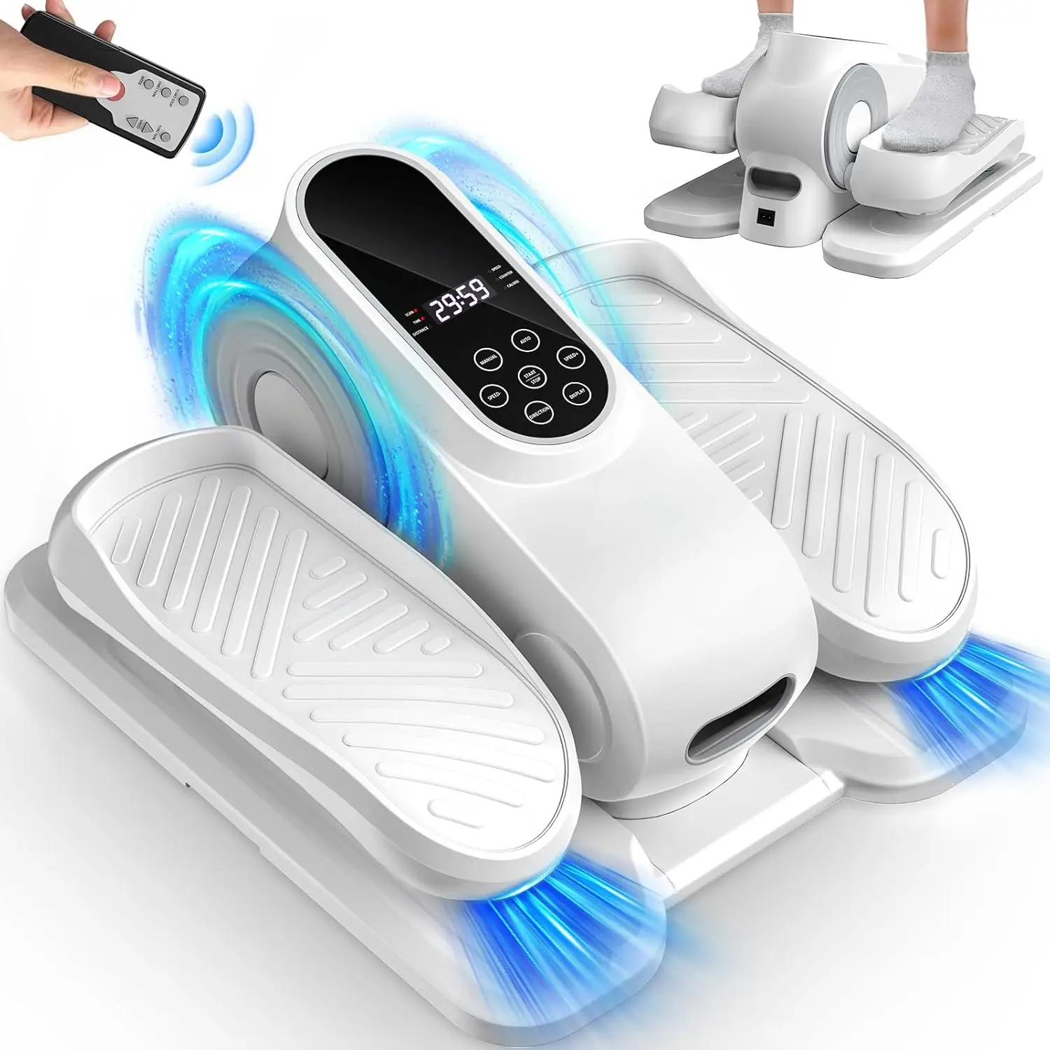 

12-Speed Electric Pedal Exerciser Portable Seated Elliptical Leg Exerciser with Remote/LCD for Seniors & TV-Shown Product 2025