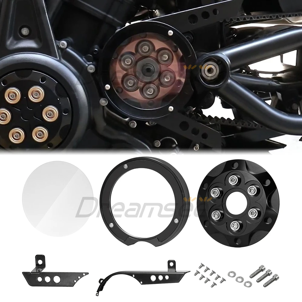 

Motorcycle Front Drive Pulley Engine Upper Cover for Harley Sportster S RH1250 1250 2021 2022 Black Pulley Guard CNC Aluminum